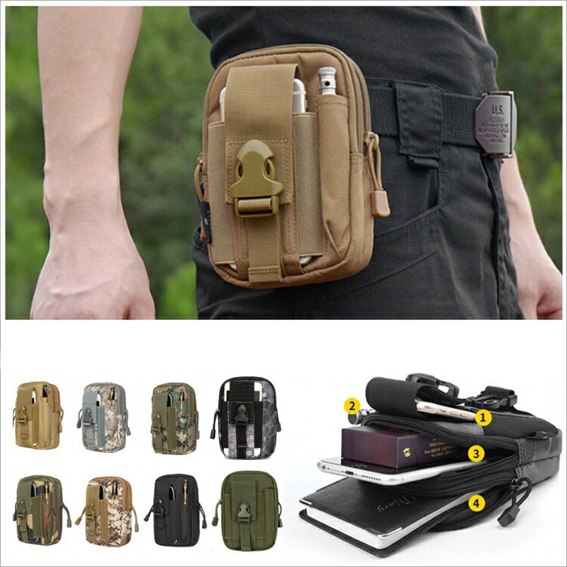 Running Zwift - Tas pinggang kantong Molle kecil, wadah