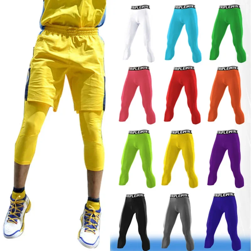 Running Gear For Men - Celana ketat lari Capri GYM pria
