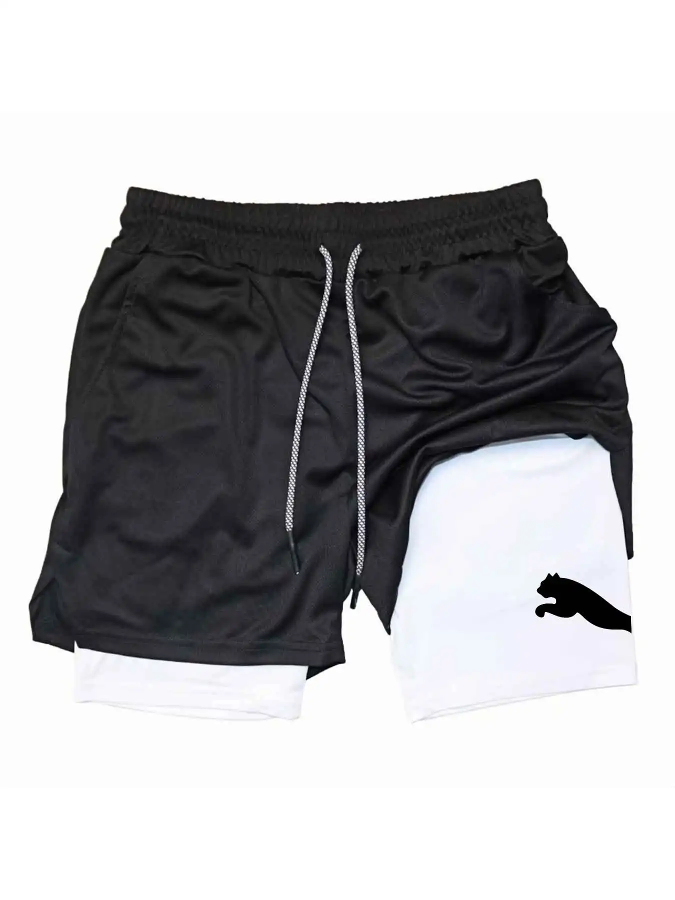 Running Gear For Men - Celana Pendek Olahraga Bermotif 2-in-1 Celana