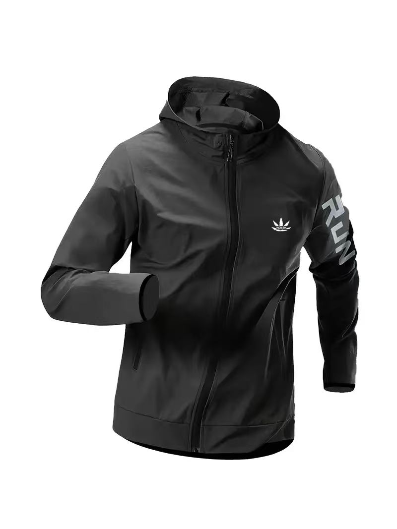 Jaket Windbreaker Hoodie Pria  - Running Gear Jacket ulasan dan harga
