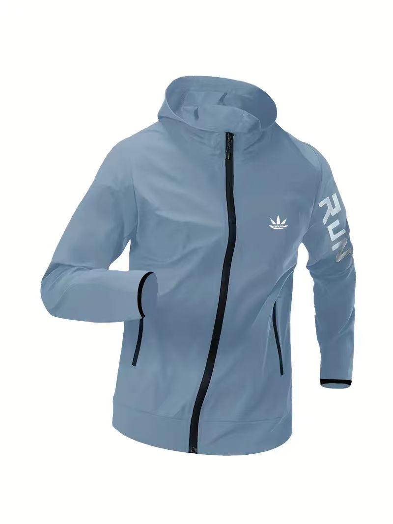 Jaket Windbreaker Hoodie Pria  - Running Gear Jacket ulasan dan harga