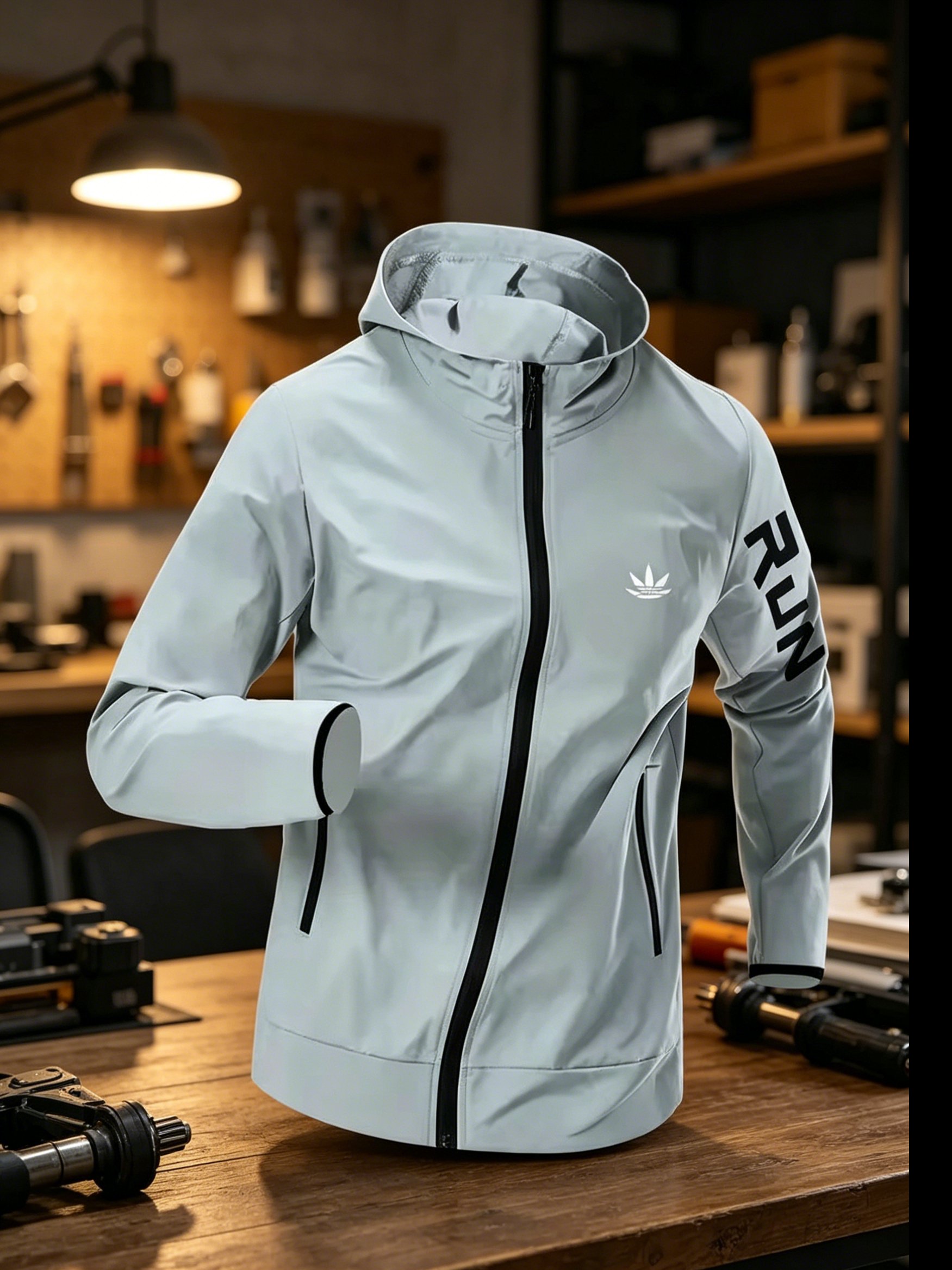Jaket Windbreaker Hoodie Pria  - Running Gear Jacket ulasan dan harga